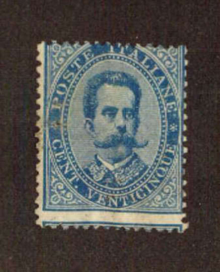 ITALY 1879 Definitive 25c blue. Centred north east with tiny pin hole and traces of gum. - 71128 - MNG image 0