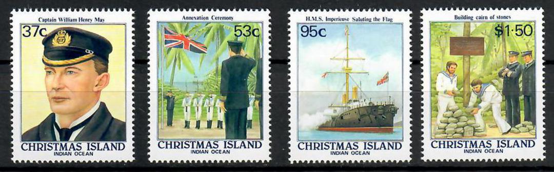 CHRISTMAS ISLAND 1988 Centenary of British Annexation. Thematic HISTORY SHIPS FLAGS. Set of 4. - 70505 - UHM image 0