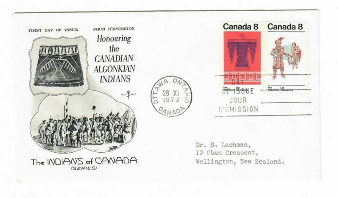 CANADA 1973 Algonkian Indians. Joined pair on first day cover. - 32090 - FDC image 0