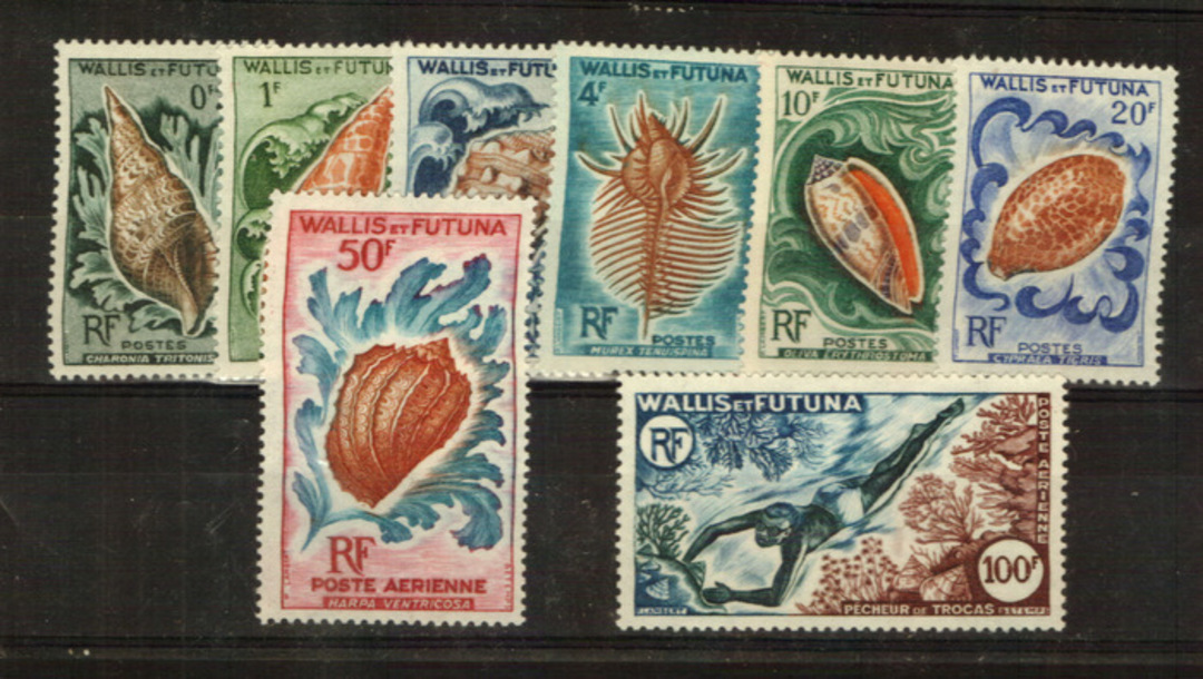 WALLIS and FUTUNA ISLANDS 1962 Marine Fauna. Set of 8. - 22363 - LHM image 0