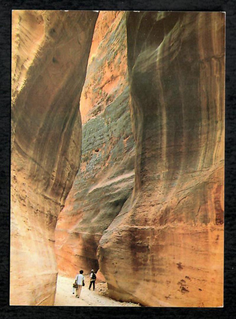 JORDAN Modern Coloured Postcard of the Coloured Rocks inside the Siq Petra. - 444984 - Postcard image 0