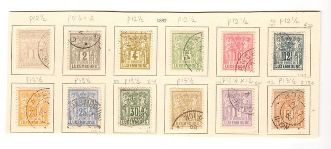 LUXEMBOURG 1882 used set. Various perfs. - 100301 - VFU image 0
