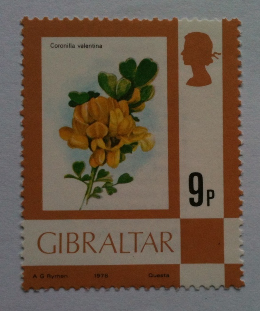 GIBRALTAR 1977 Definitive 9p Flower with the 1978 imprint date. - 7 - UHM image 0