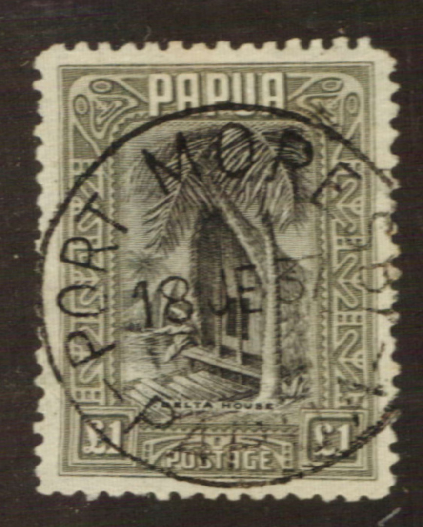 PAPUA 1916 Stamp Duty 1d Black and Red. - 76159 - VFU image 0