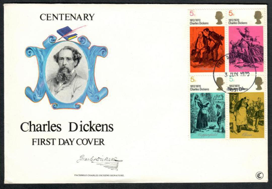 GREAT BRITAIN 1979 Charles Dickens. Set of 4 on illustrated first day cover. - 530219 - PostalHist image 0