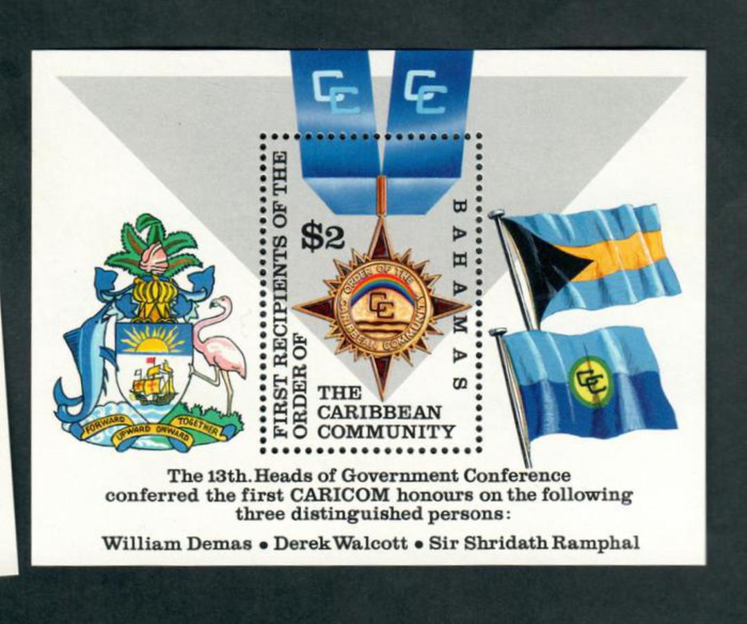 BAHAMAS 1994 First Recipients of the Caribbean Community Order. Miniature sheet. - 52377 - UHM image 0