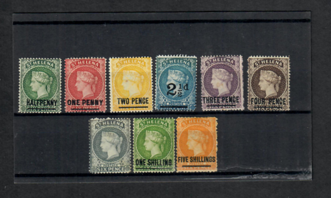 ST HELENA  1864 Victoria 1st Definitives. Set of 9. SG numbers identified by my vendors as the 1884 Watermark Crown CA issue plu image 0