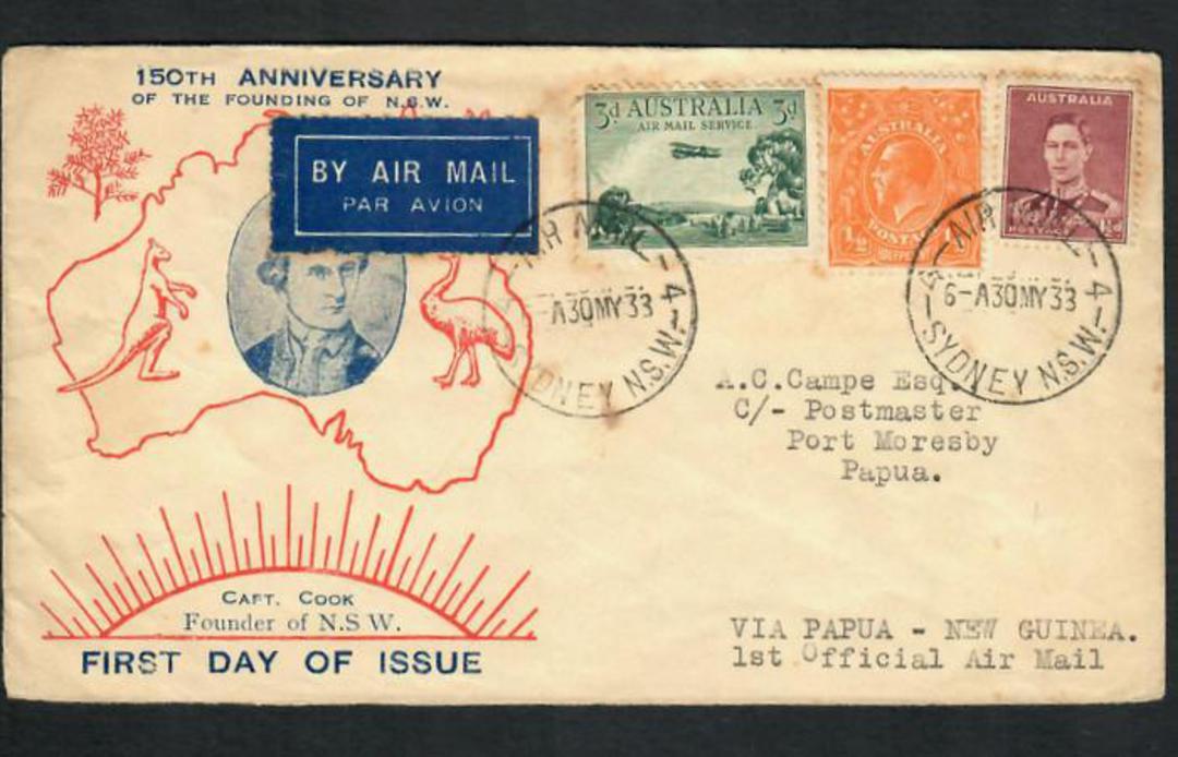 AUSTRALIA 1933 First official Airmail to Papua New Guinea. - 32244 - PostalHist image 0