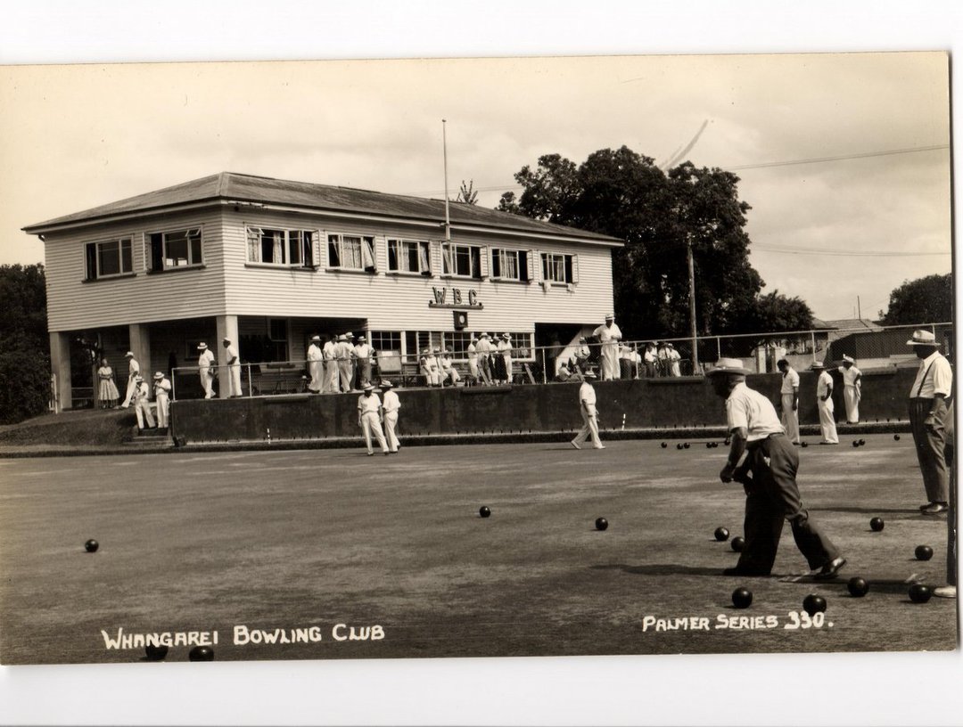 Real Photograph by T G Palmer & Son of Whangarei Bowling Club. - 44886 - Postcard image 0