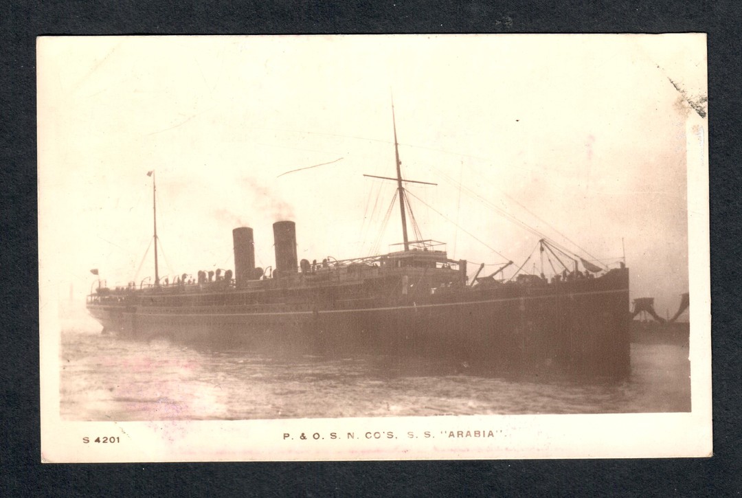 Real Photograph of P & O S N Co's S S Arabia. Photograph of poor quality. - 40448 - Postcard image 0