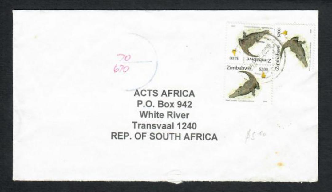 ZIMBABWE 2007 Letter to South Africa with Postage Due markings. - 30653 - PostalHist image 0
