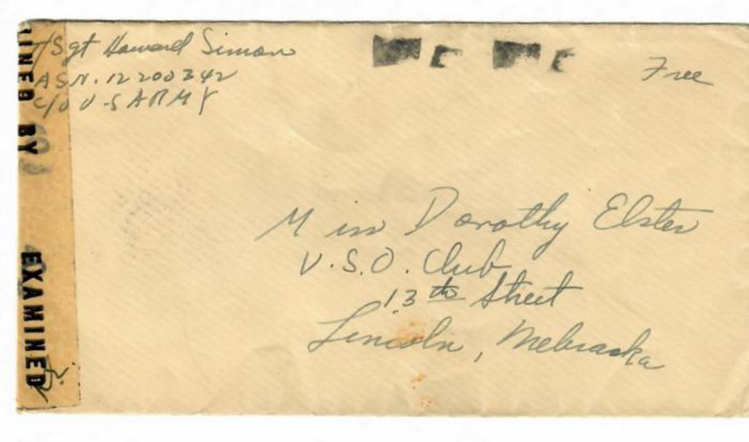 USA Letter from Army Serviceman. Free. Resealed by th censor. - 30277 - PostalHist image 0