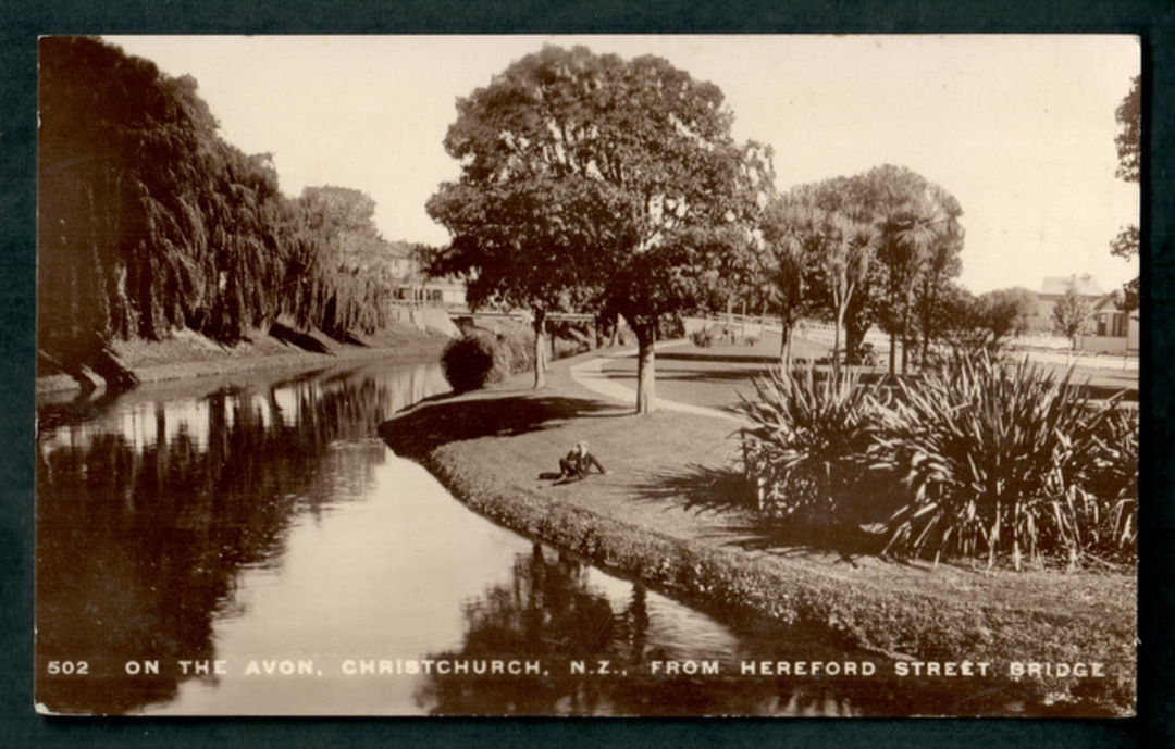 Real Photograph of The Avon from the Hereford Street Bridge. - 48459 - Postcard image 0