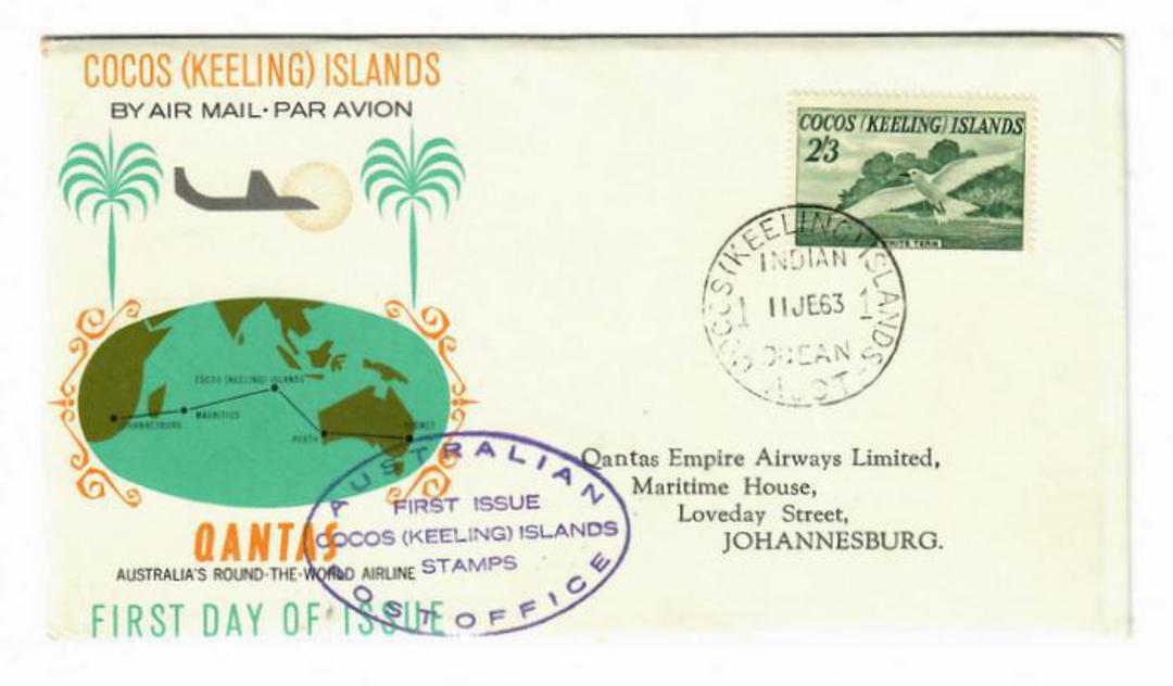 COCOS (KEELING) ISLANDS 1963 Definitive 2/3d on first day cover. - 30566 - FDC image 0