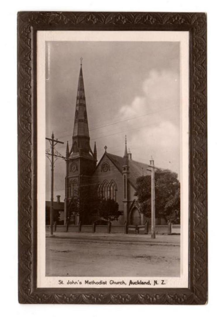 Real Photograph of St John's Methodist Church Auckland. - 45622 - Postcard image 0