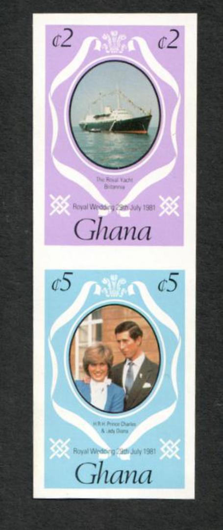 GHANA 1981 Royal Wedding of Prince Charles and Lady Diana Spencer. Imperforate joined pair from the booklet. - 83195 - UHM image 0