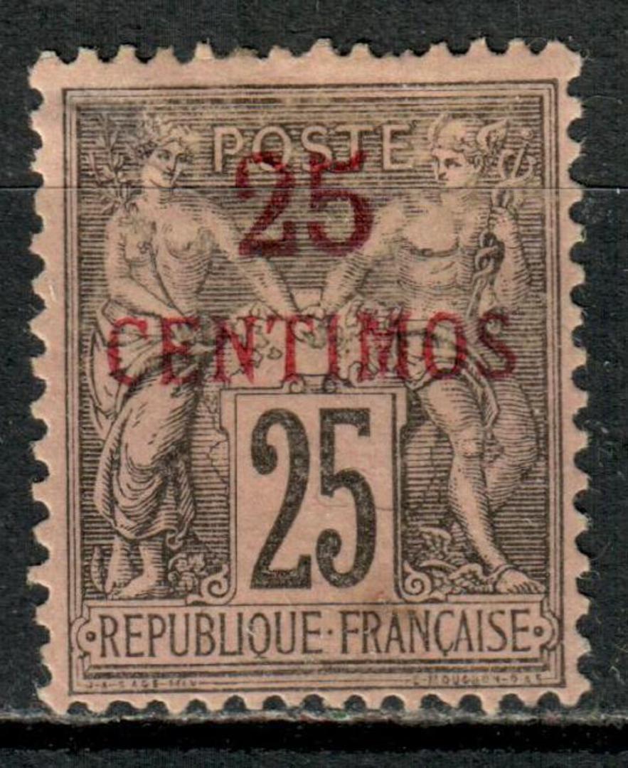 FRENCH Post Offices in MOROCCO 1891 Definitive 25c on 25c Black on rose. - 559 - LHM image 0