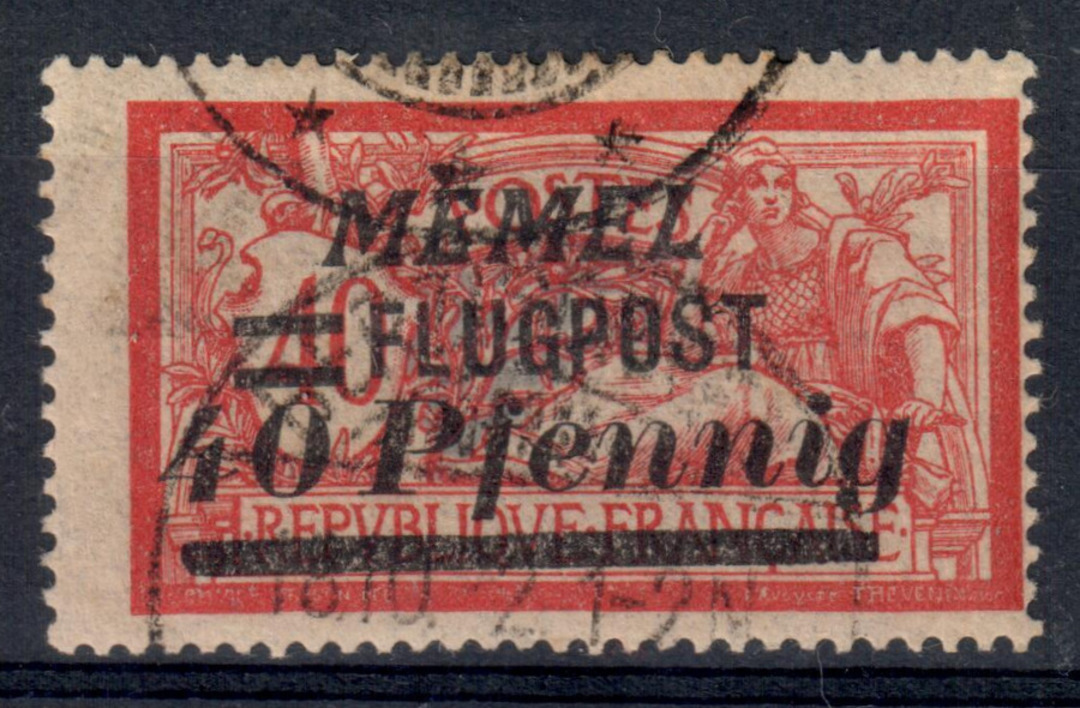MEMEL 1923 Air 40pf on 40c Red and Pale Blue. - 9426 - FU image 0