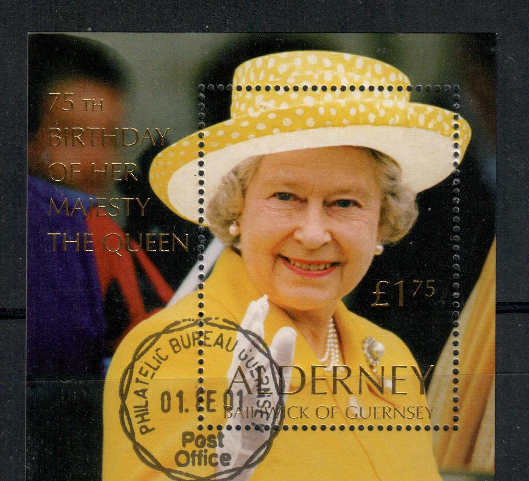 ALDERNEY 2001 75th Birthday of Queen Elizabeth 2nd. Miniature sheet. - 20865 - CTO image 0