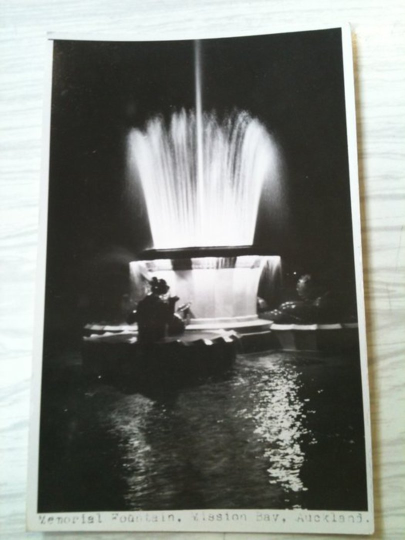 Real Photograph by N S Seaward of Memorial Fountain Mission Bay. - 45301 - Postcard image 0