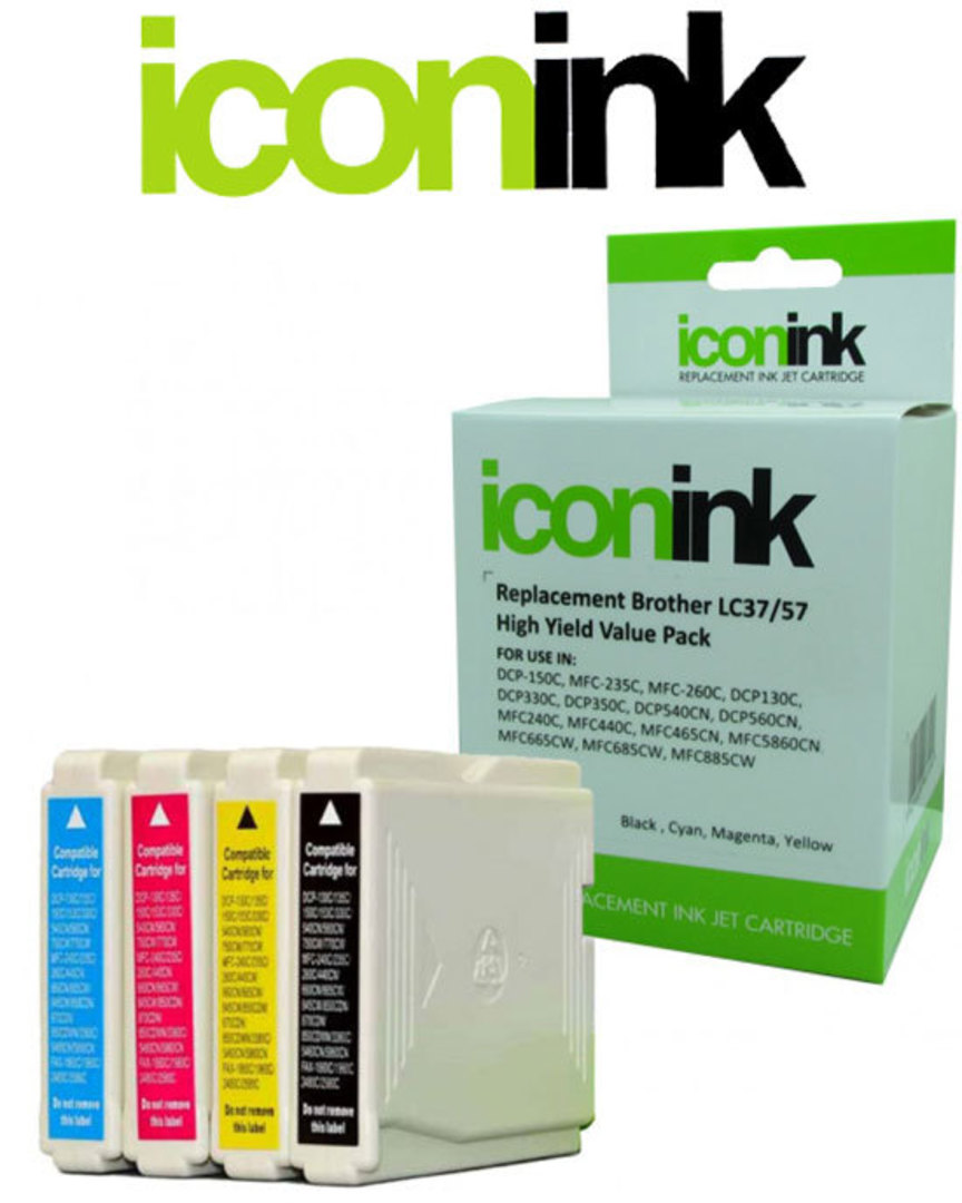 Compatible Brother LC37 LC57 4 Pack Ink Cartridges image 0