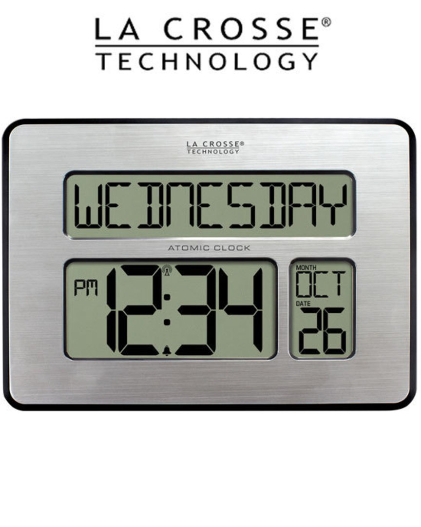 513-1419 La Crosse Digital Wall Clock with Day Display image 1