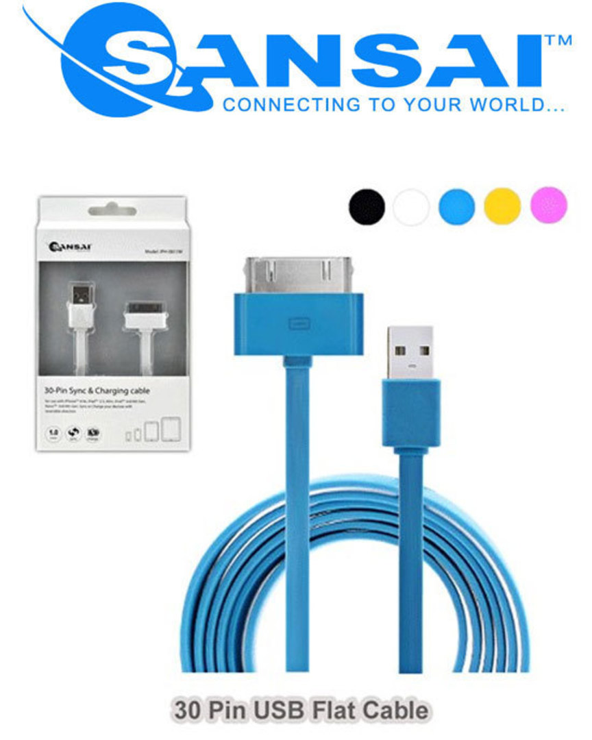 SANSAI USB Charge Sync Cable for iPad iPhone iPod image 1