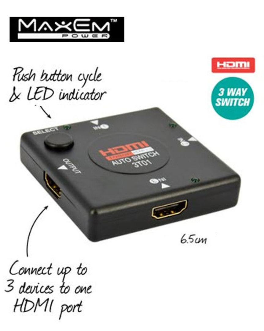 MAXEM 3 Way HDMI Switches image 0