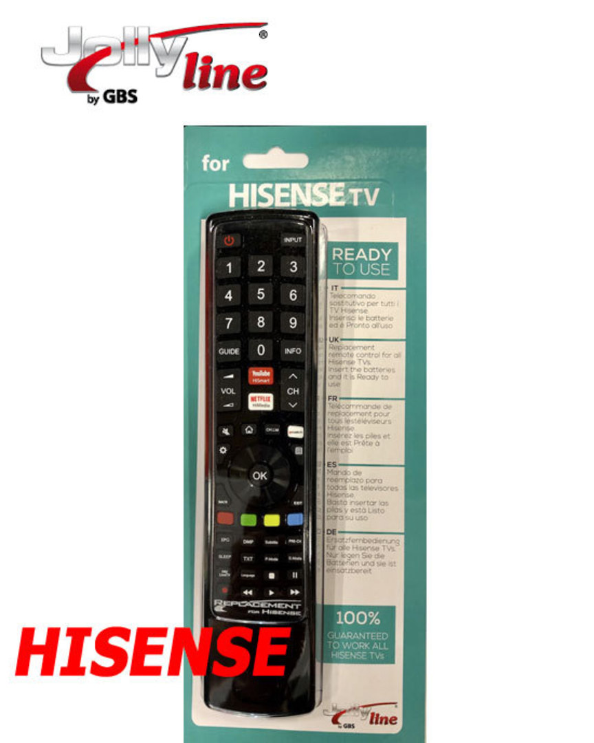 Replacement Remote Control for Hisense TVs image 0