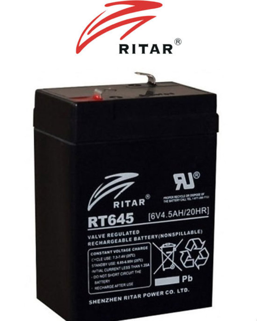 RITAR RT645 6V 4.2AH SLA battery image 0