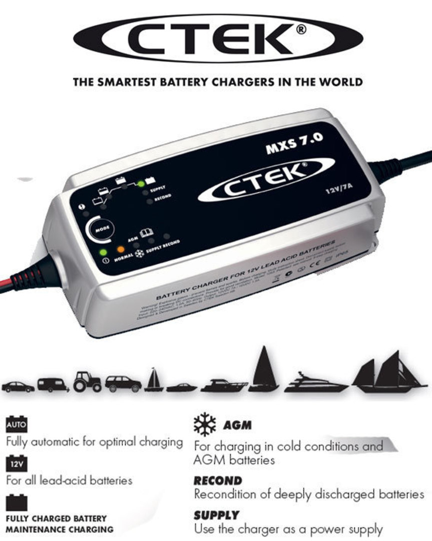 CTEK Battery Charger 12V 7Amp - MXS7.0 - CTEK