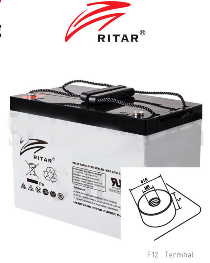 RITAR RA6-180D 6V 180AH Deep Cycle SLA Battery image 0