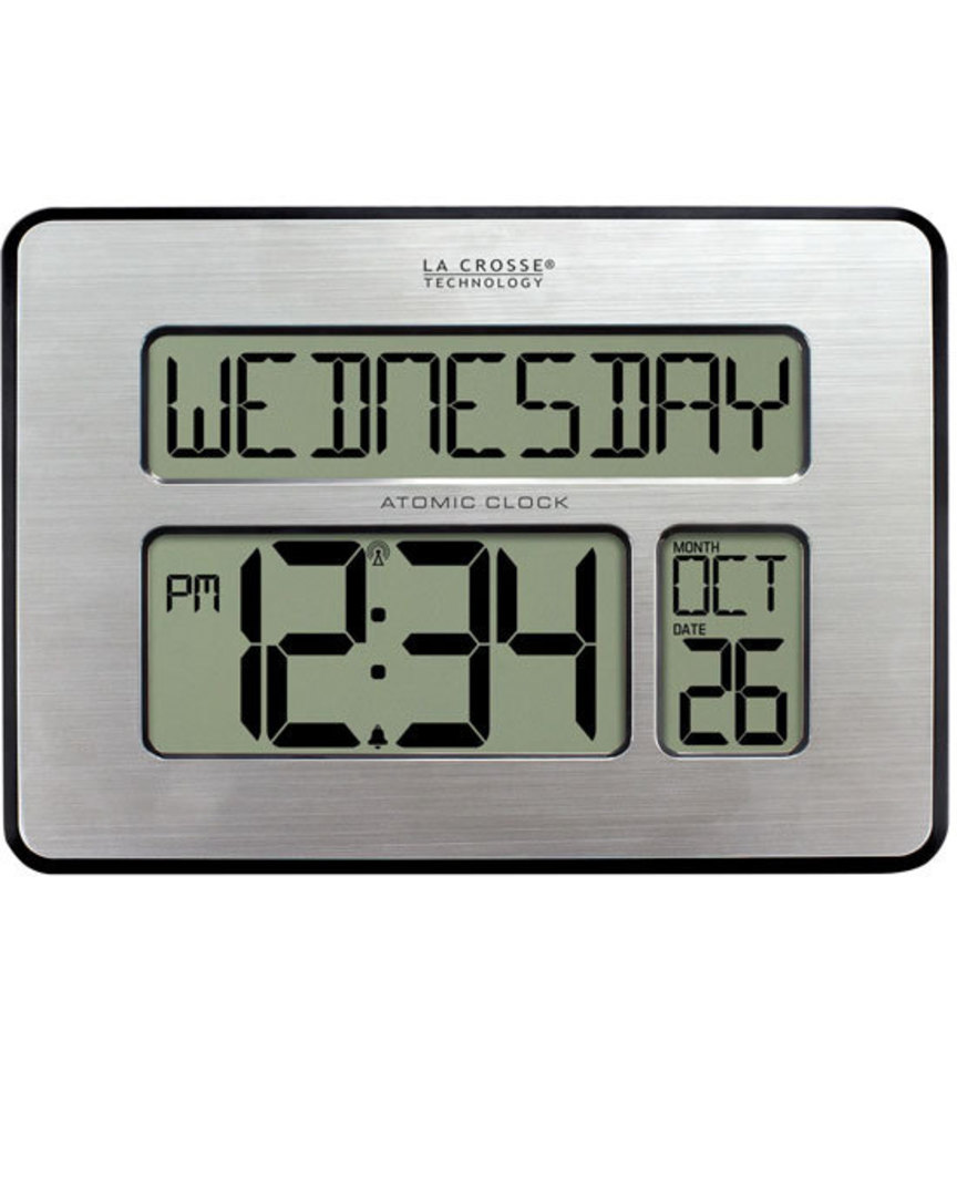 513-1419 La Crosse Digital Wall Clock with Day Display image 0