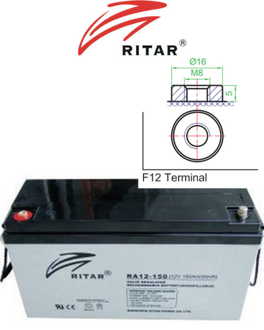 RITAR RA12-150 12V 150AH SLA Battery image 0