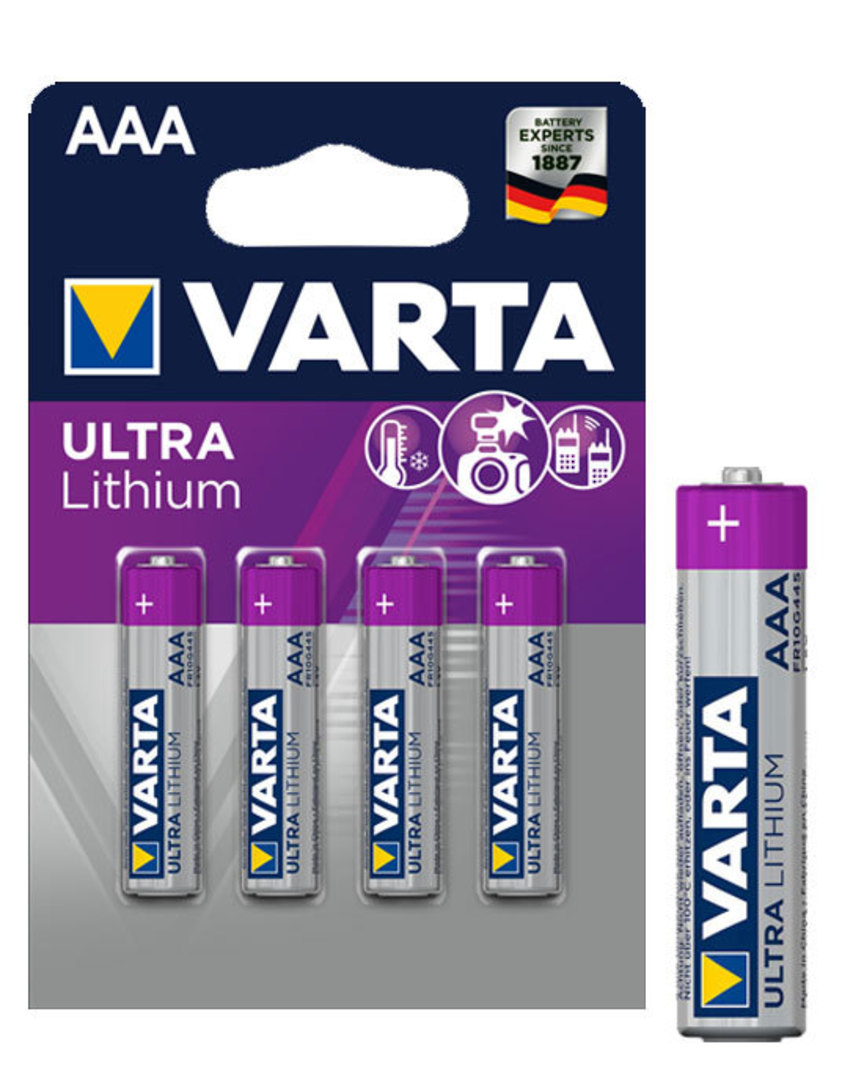 VARTA AAA Size Lithium Battery 4 Pack image 0