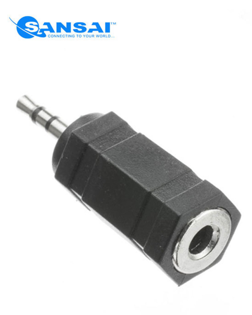 SANSAI 2.5mm Stereo Plug to 3.5mm Stereo Socket Adaptor image 0