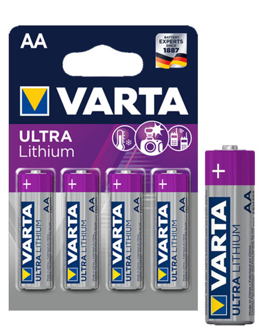 VARTA AA Size Lithium Battery 4 Pack image 0