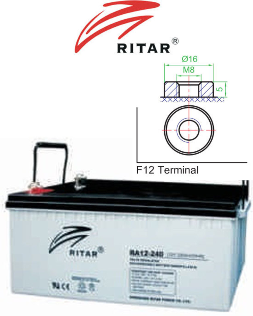 RITAR RA12-240 12V 240AH SLA Battery image 0