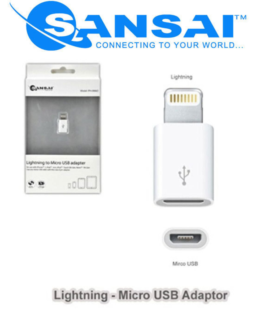 SANSAI Lightning to Mirco USB Adaptor image 1