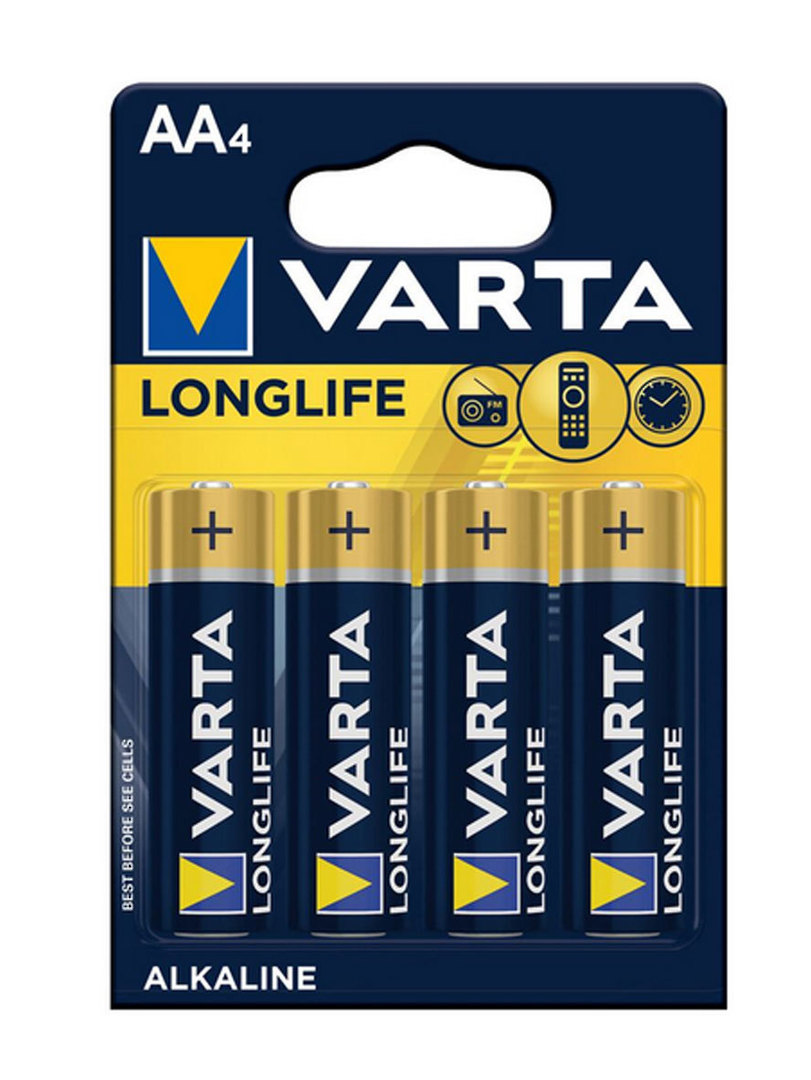 VARTA LONGLIFE AA Size Alkaline Battery 4 Pack image 0