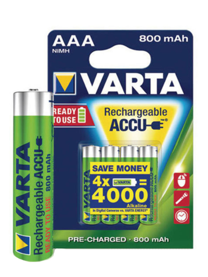 VARTA AAA 800mAh Pre-Charged NIMH Rechargeable Battery image 0