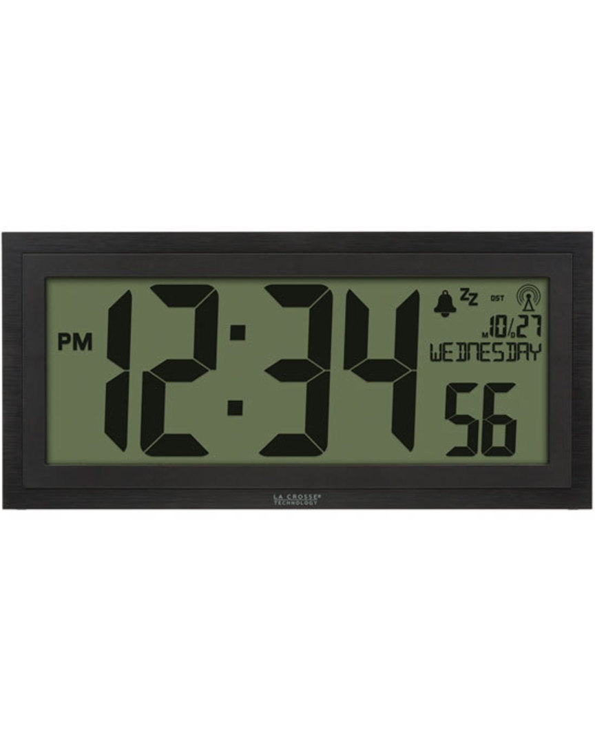 515-1419 La Crosse Large Textured Wall Clock with Indoor Temp image 0
