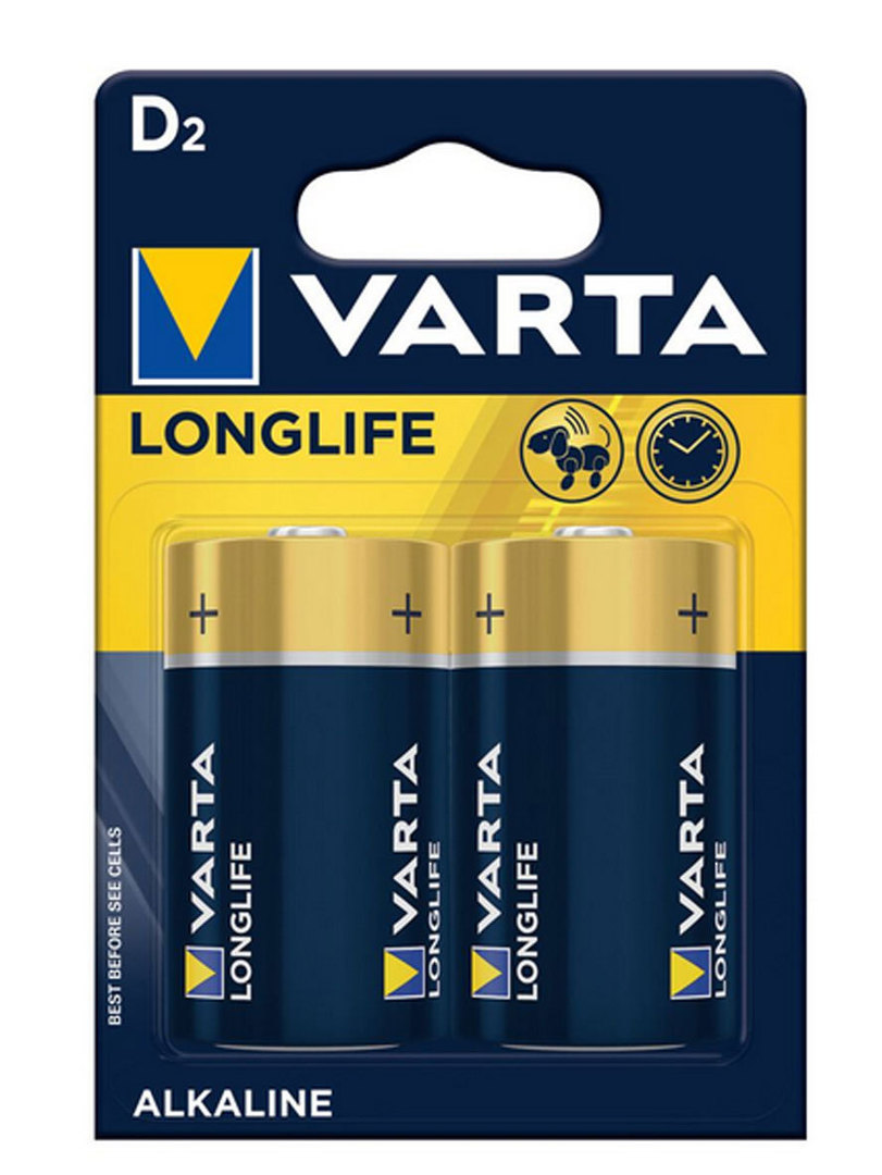 VARTA LONGLIFE D Size Alkaline Battery 2 Pack image 0
