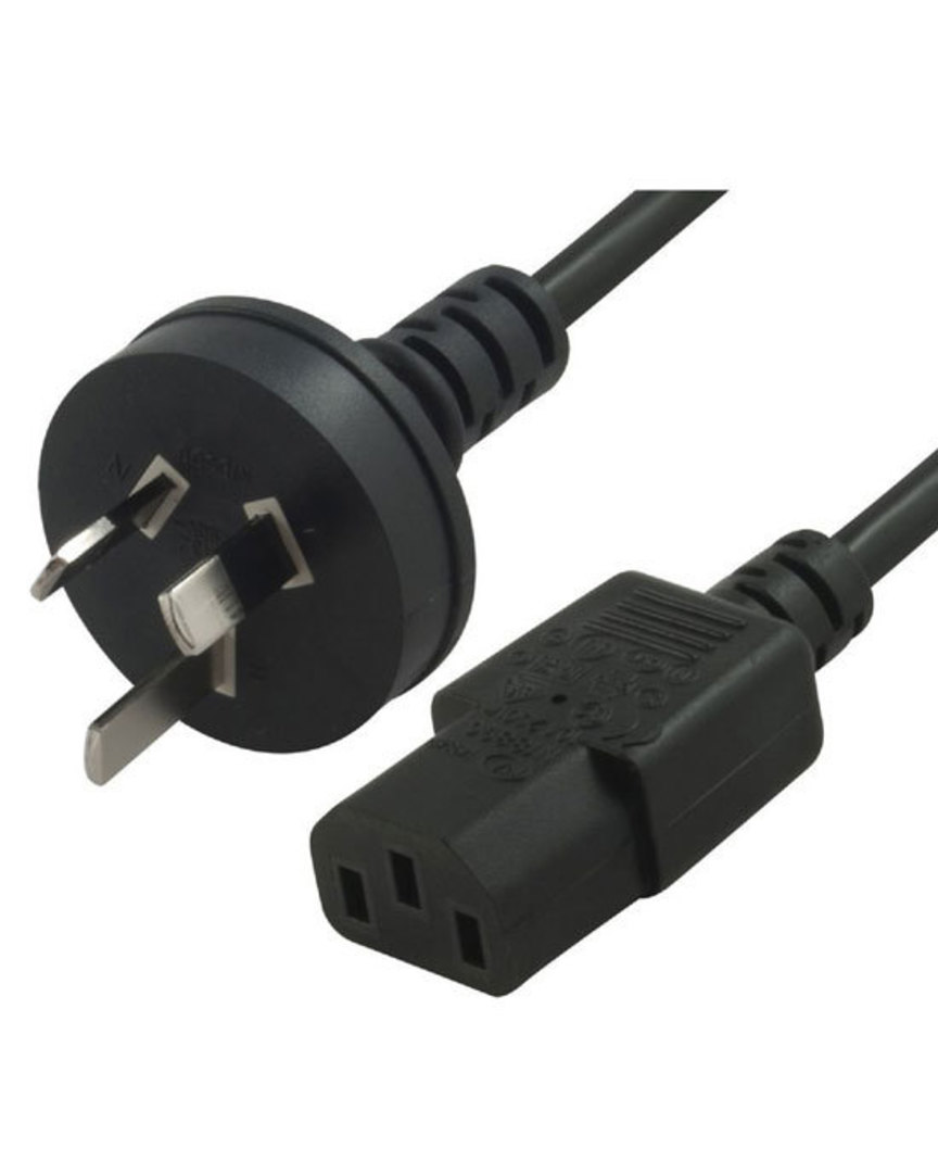 3pin 10A Mains Plug to IEC C13 Female 1.8m Computer Cable image 0