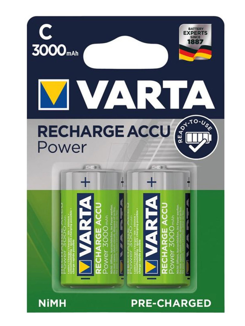 VARTA C 3000mAh Pre-Charged NIMH Rechargeable Battery image 0