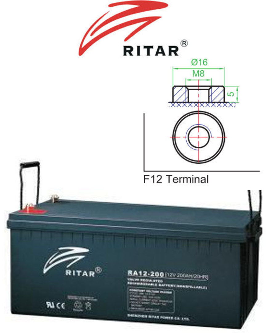 RITAR RA12-200 12V 200AH Battery image 0
