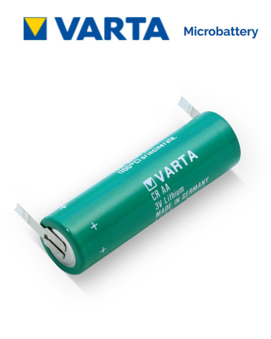VARTA CR AA 3V Lithium Battery with Solder Tags image 0