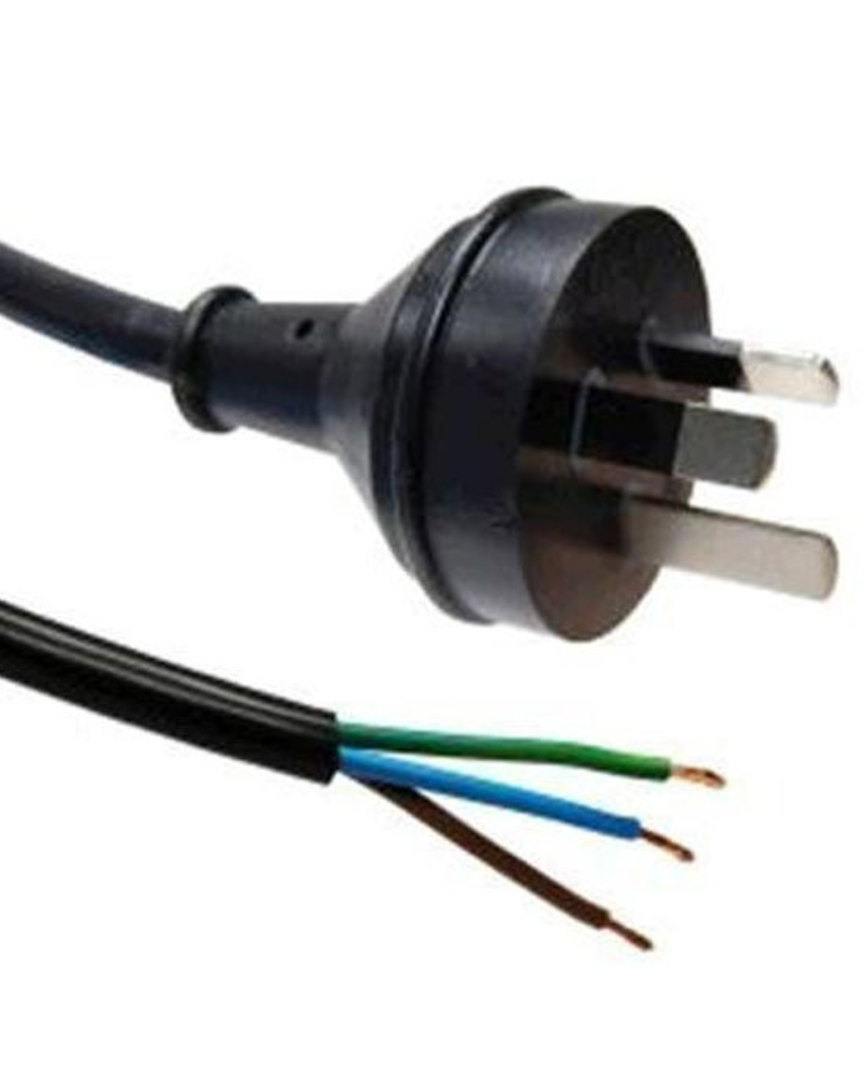 3pin Mains Plug to Bare Wires 1.8m image 0