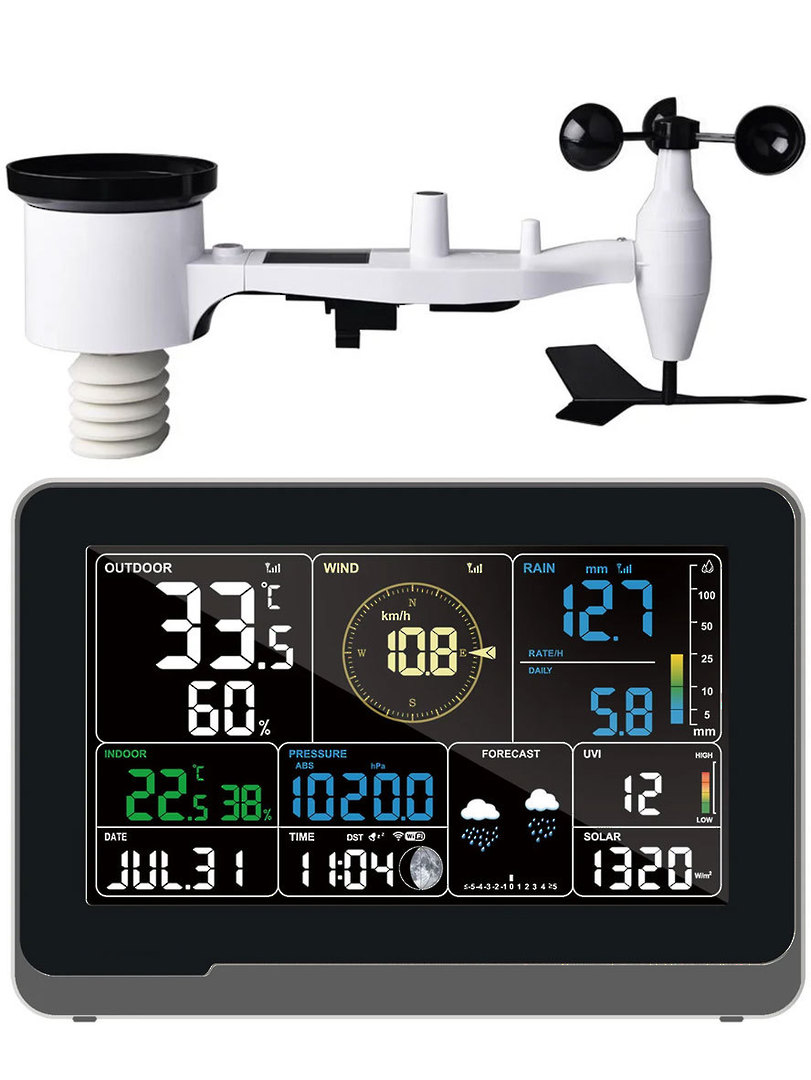 WS3980C-PRO TESA Prof 7.5 Inch Colour WIFI Weather Station with IOT Intelligent Linkage Control image 0