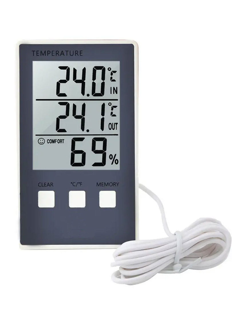 Indoor Digital Temperature and Humidity Station with Temp Probe image 0